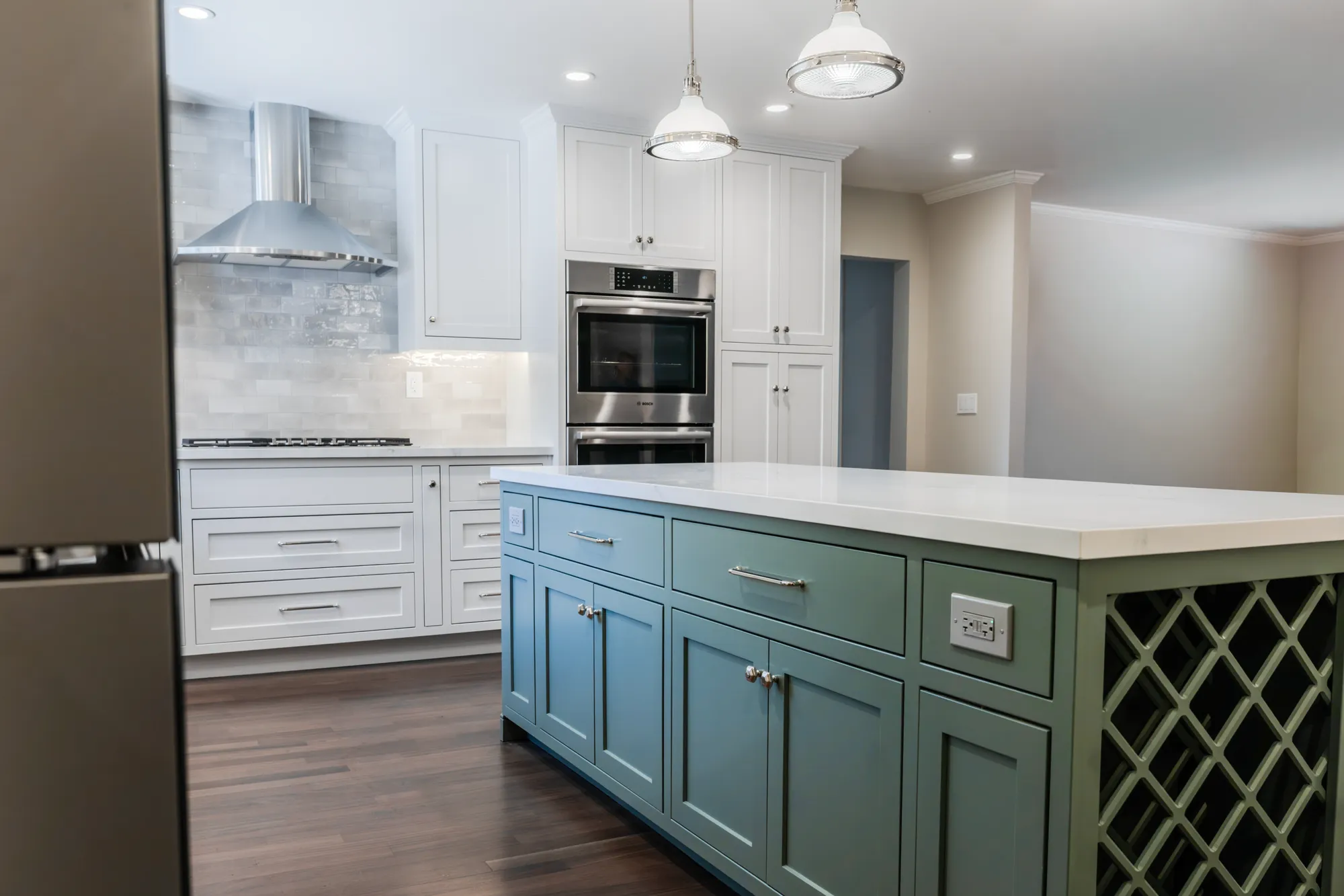 Island with wine rack