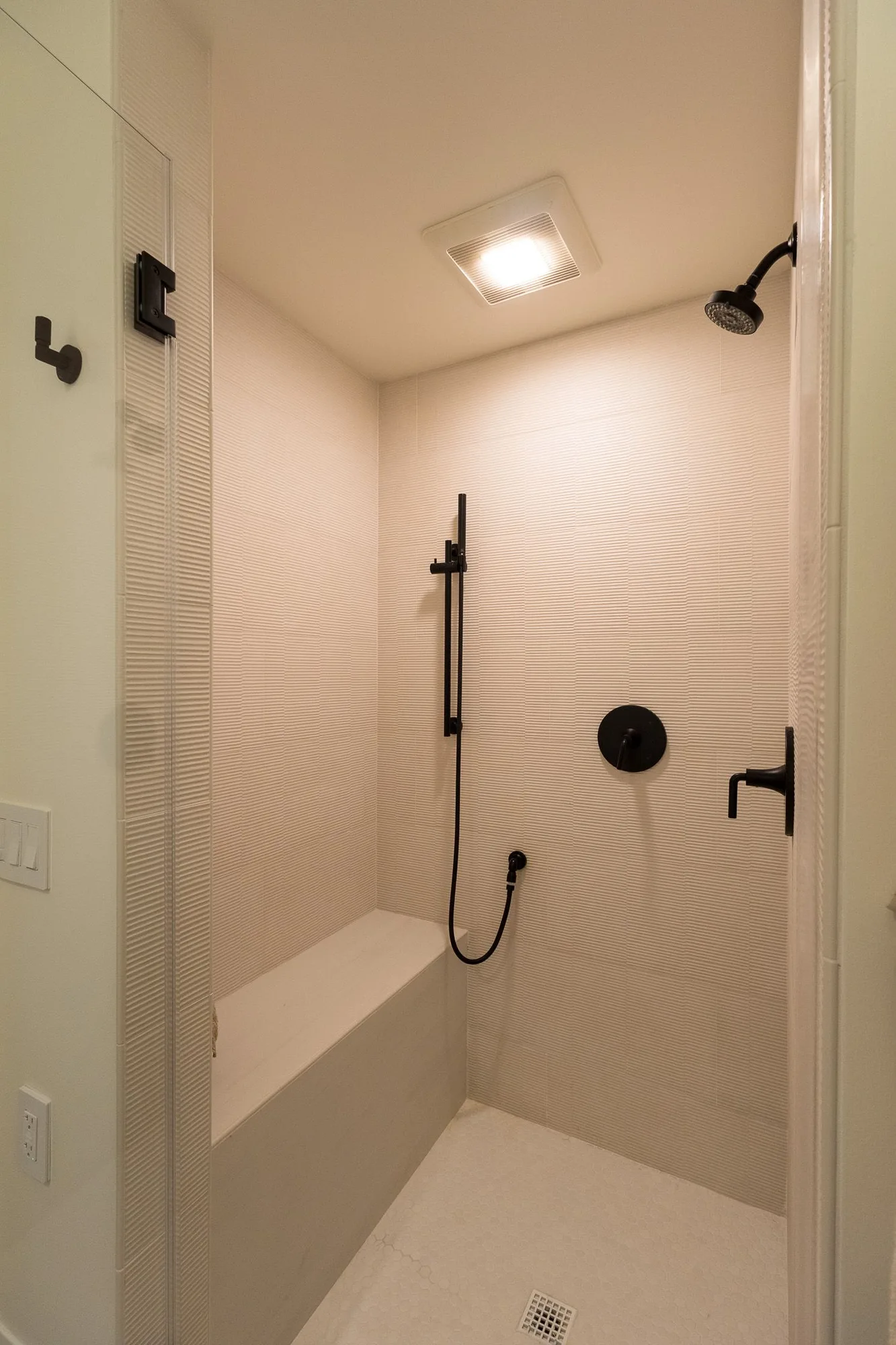 Matte black shower fixtures